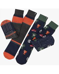 Totes - Toasties 3324 Original Slipper Socks Slipper Socks Football Stripe - Lyst