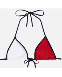 Tommy Hilfiger - Logo Flag Colours Triangle Bikini Top - Lyst