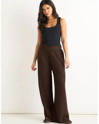 Gini London - Soft Knit Pull On Wide-Leg Trousers - Lyst