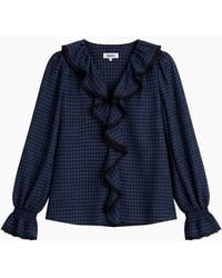 Ro&zo - Check Ruffle-Detail Blouse - Lyst