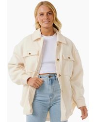 Rip Curl - Rip Curl High Tide Fleece Shacket Bomber Jacket - Lyst