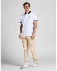 Jack & Jones - Solid Patterned Cuffed Cargo Pants - Lyst
