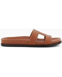 Dune - Lo Loupa Open Toe Flat Slides Sandals - Lyst