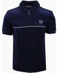 Sergio Tacchini - Cardona Velour Zip Polo Maritime - Lyst