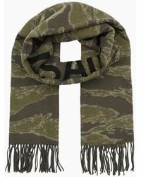 AllSaints - Nova Camo Oblong Scarf With Logo - Lyst