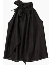 Ro&zo - Bow Detail Sleeveless Blouse - Lyst