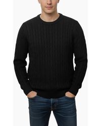 Firetrap - Cable Knit Sweatshirt Chunky Crew Neck Pullover Cotton Winter Warm Jumper - Lyst