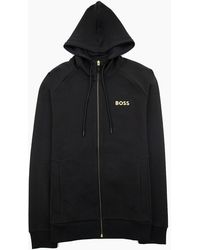BOSS - Saggy 1 Embroidered Logo Zip Up Hoodie 001 - Lyst