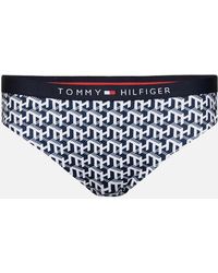 Tommy Hilfiger - Classic Logo Waistband Bikini Bottoms, Th Cube Print - Lyst