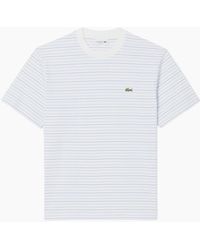 Lacoste - Th0874 Striped Cotton T-Shirt - Lyst