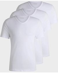 BOSS - Boss 3-Pack V-Neck Underwear T-Shirts - Lyst