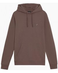 Lyle & Scott - Lyle & Scott Lyle Superfine Pullover Hoodie Plum Truffel - Lyst