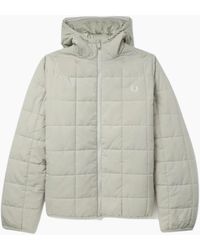 Fred Perry - Grid Detail Insulated Light Oyster Jacket - Lyst