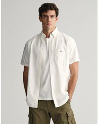 GANT - Regular Fit Short Sleeve Oxford Shirt - Lyst