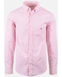GANT - Reg Dobby Dot Stripe Shirt Geranium - Lyst