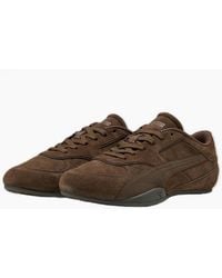 PUMA - Bella Mina Suede Chocolate Trainers - Lyst