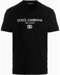 Dolce & Gabbana - Embroidered Dg Milano Logo T-Shirt - Lyst