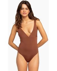 Roxy - Silky Island One Piece Swimming Costume - Lyst