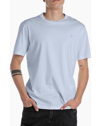 Replay - R Logo Crew Neck Premium T-Shirt Pale - Lyst