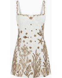 Oceanus - Coastal Hand-Beaded Embroidery Mini Dress - Lyst