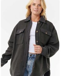 Rip Curl - Rip Curl High Tide Fleece Shacket Bomber Jacket - Lyst