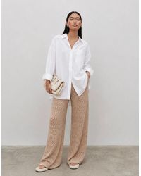 Pretty Lavish - Eda Crotchet Knit Trousers - Lyst