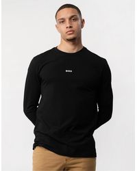 BOSS - Boss Tchark Long Sleeve Stretch Cotton T-Shirt - Lyst