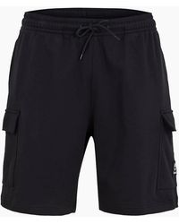 Timberland - Solid Patterned Woven Cargo Shorts With Elasticated Waistband - Lyst