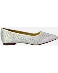 XY London - Ladies Marshall Rhinestone Pointed Flat Ballerina Flats - Lyst