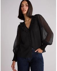 Ro&zo - Dobby Trim Insert Blouse - Lyst