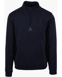 Aquascutum - Cotton Crest Logo Quarter Zip Sweatshirt - Lyst
