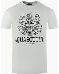 Aquascutum - Large Bold London Aldis Brand Logo T-Shirt - Lyst
