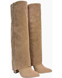 XY London - Ladies Allie Fold Over Pointed Side Zip Knee-High Boots - Lyst