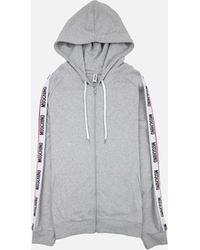 Moschino - Underwear Arm Tape Logo Zip Up Hoody Light - Lyst