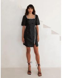 Lovedrobe - Square Neck Short Sleeve Mini Shift Dress - Lyst