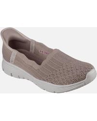 Skechers - Seager Believe It Textile Dark Taupe Trainers - Lyst