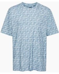 Fendi - Jeans Fringed Monogram Ff Print Oversized T-Shirt - Lyst