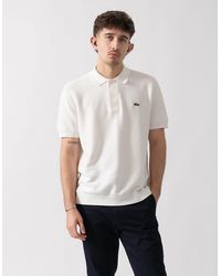 Lacoste - Moss Stitch Cotton Polo Collar Sweater - Lyst