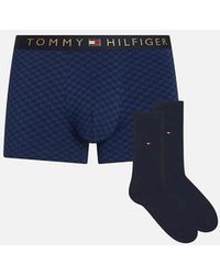 Tommy Hilfiger - Tonal Flag Print Boxer Trunks & Socks Gift Set - Lyst
