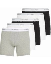 Calvin Klein - 5-Pack Icon Cotton Stretch Boxer Briefs, Heather - Lyst