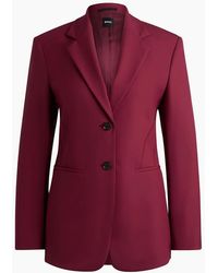 BOSS - Solid Patterned Lapel Collared Blazer - Lyst