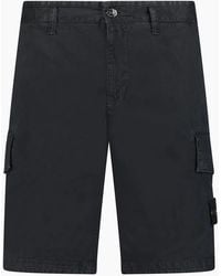 Stone Island - Organic Cotton Stretch Broken Twill 'Old Effect' Shorts - Lyst