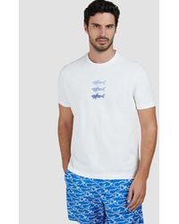 Paul & Shark - Cotton Jersey T-Shirt With Sharks Print - Lyst