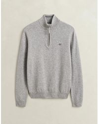 GANT - Superfine Lambswool Half Zip Sweater - Lyst