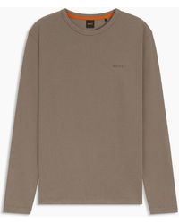 BOSS - Wordmark Crew Neck Long Sleeve Regular Fit T-Shirt - Lyst