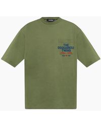 DSquared² - Pocket Logo Print Sage T-Shirt - Lyst