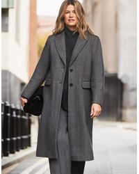 Live Unlimited London - Herringbone Wool Blend Tailored Coat - Lyst