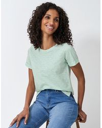 Crew - Stripe Crew Neck Slub T-Shirt Waterfall - Lyst