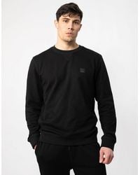 BOSS - Boss Westart Crew Neck Sweatshirt With Logo Patch Nos - Lyst