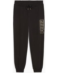 PUMA - Maximal Metallic Comfort Fleece Jogging Bottoms - Lyst